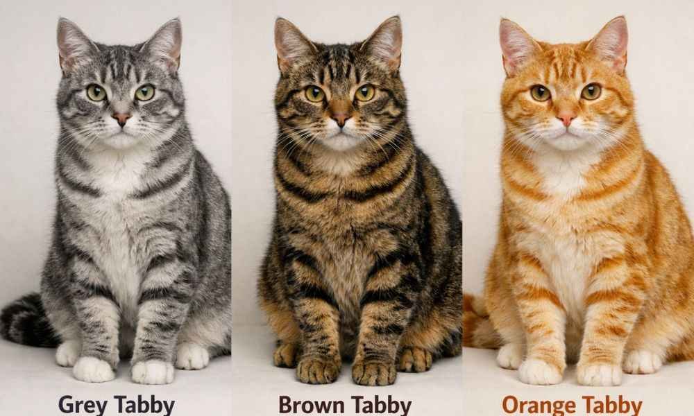 grey tabby cats compared with brown and orange tabby cats