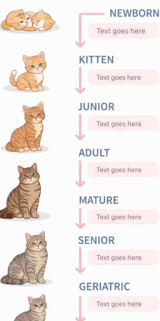 cat life stages timeline from kitten to senior