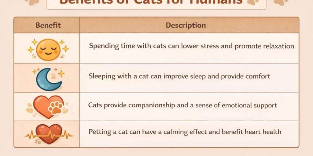 Health and emotional benefits for humans of cat sleeping on chest