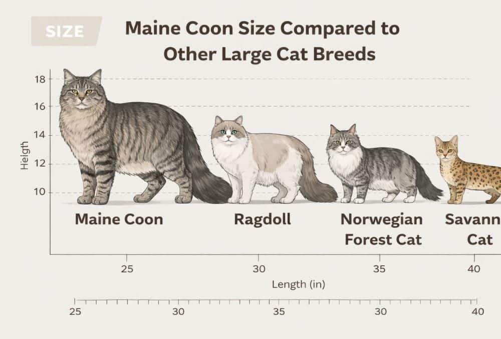 Maine Coon Size Compared to Other Cat Breeds