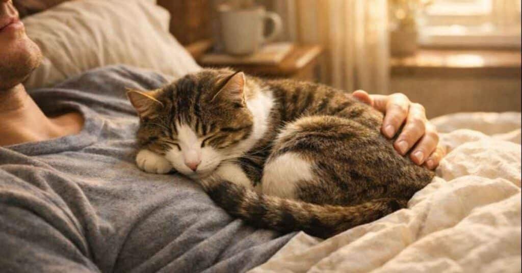 why do cats sleep on your chest