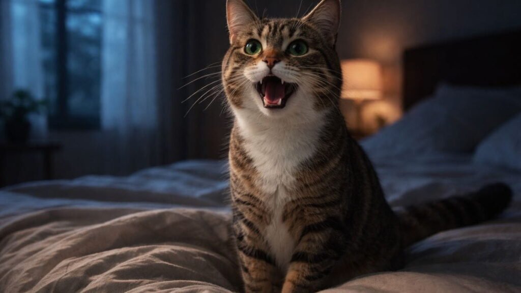 why does my cat meow at night