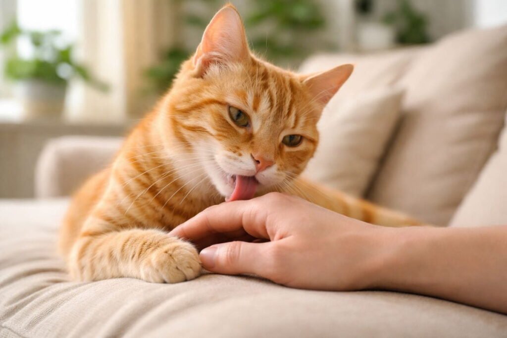 why does my cat lick me