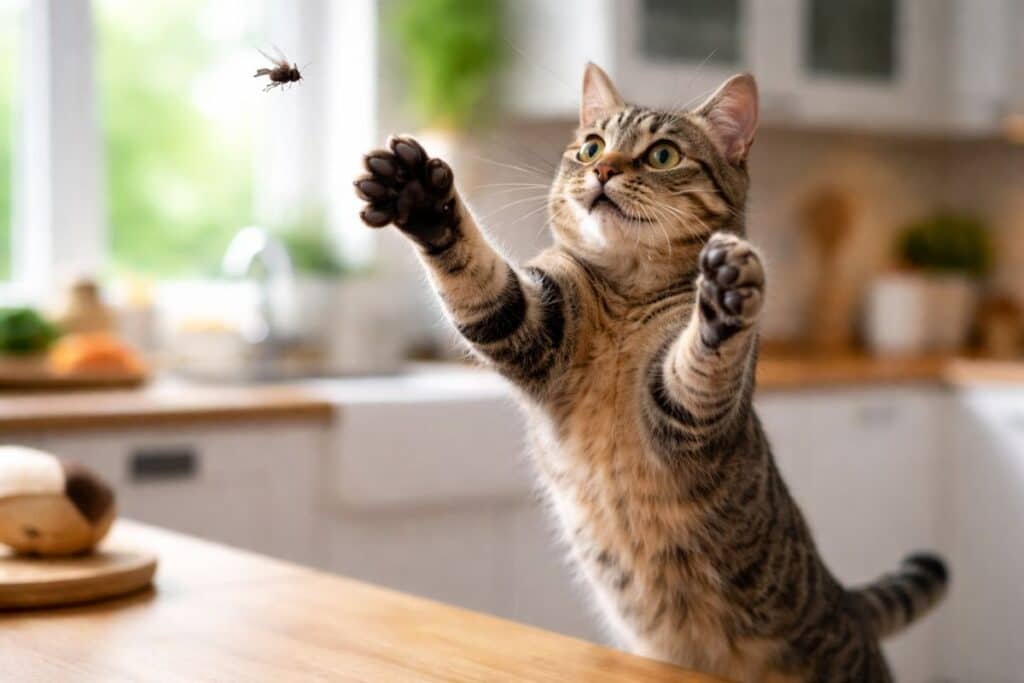 can cats eat flies