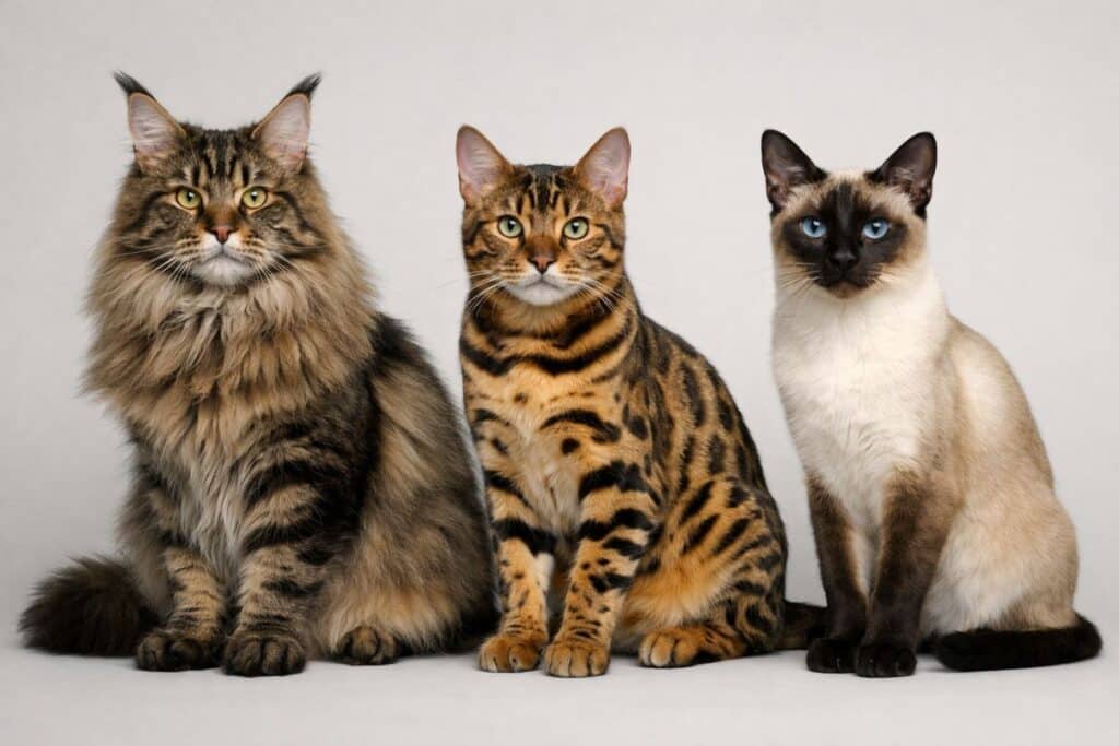 Male cat names by breed Maine Coon Bengal and Siamese cats