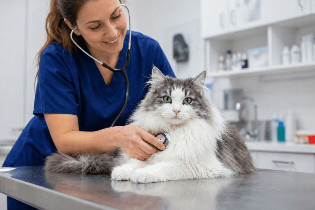 norwegian forest cat health testing cost HCM vet visit