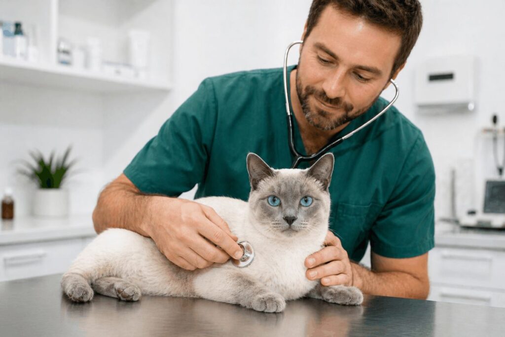 siamese cat health testing cost vet visit annual checkup