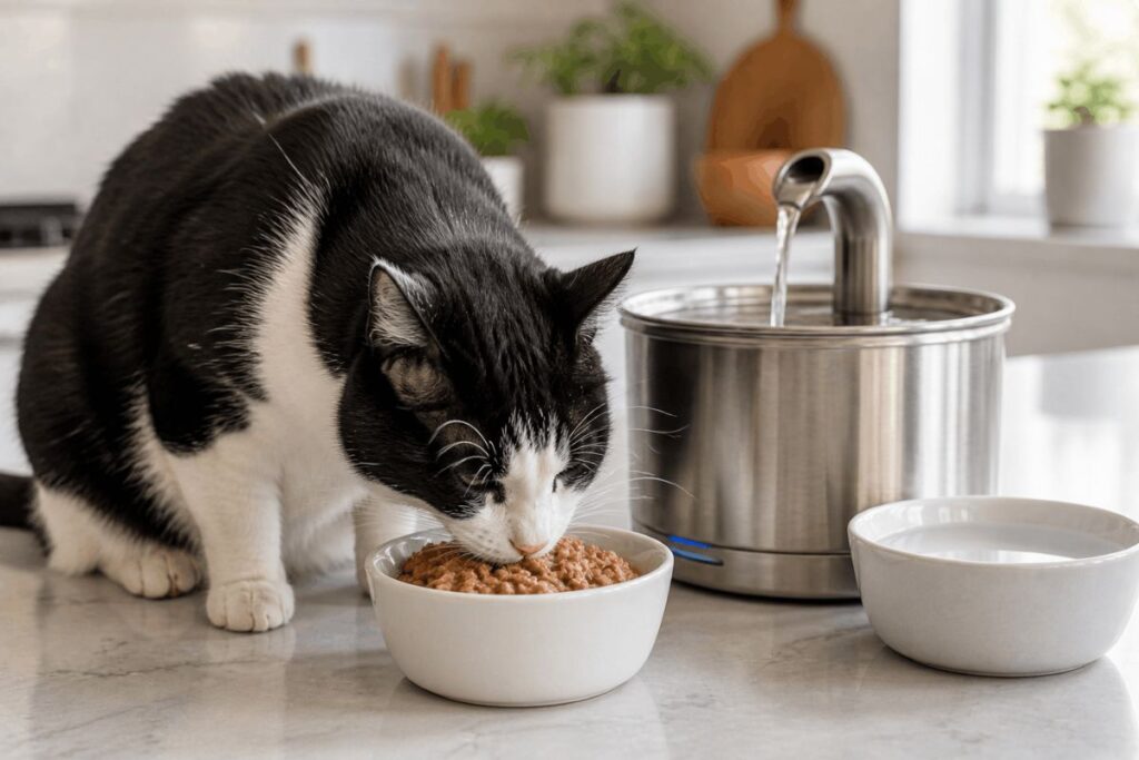 cat kidney disease diet home care prescription food and water fountain